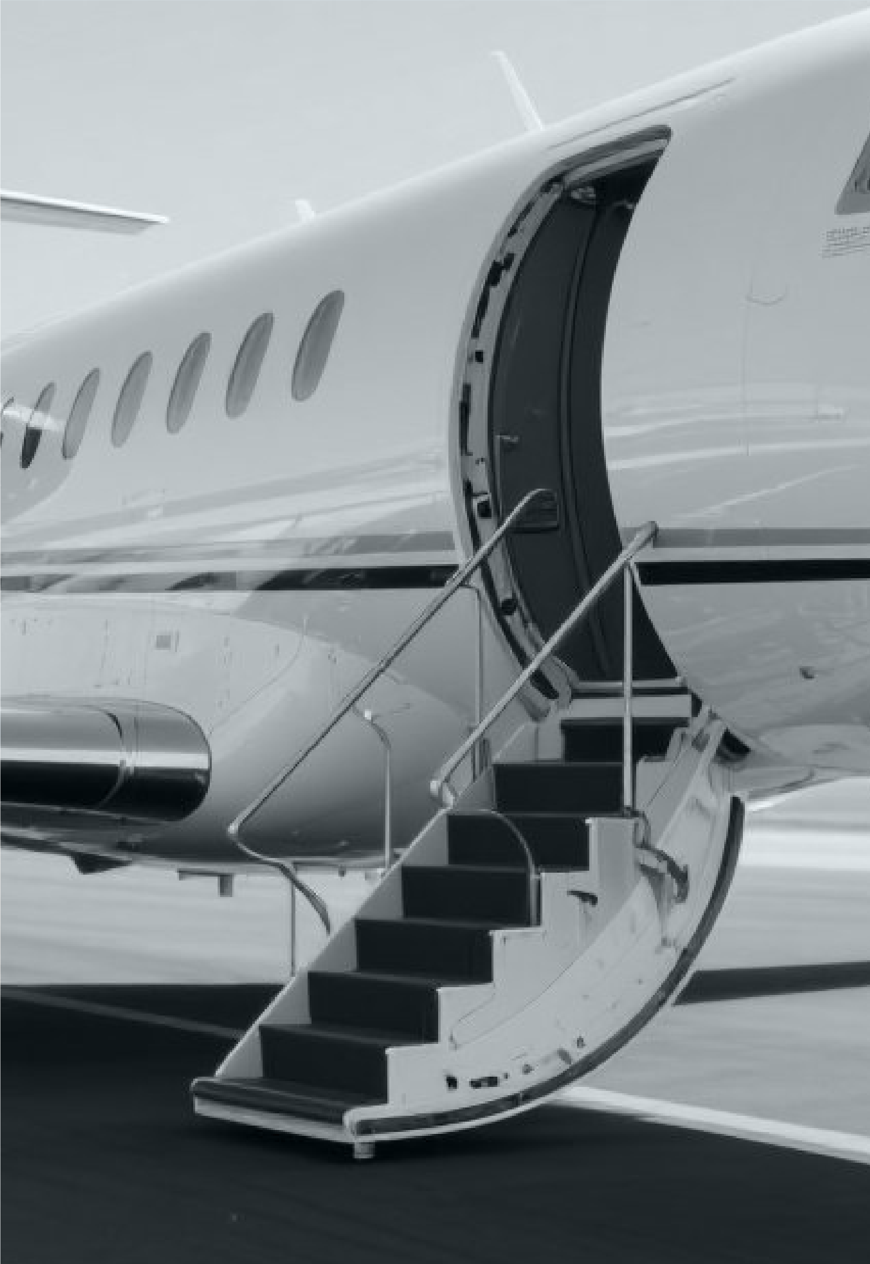 Stairs leading to a Digital Air private jet
